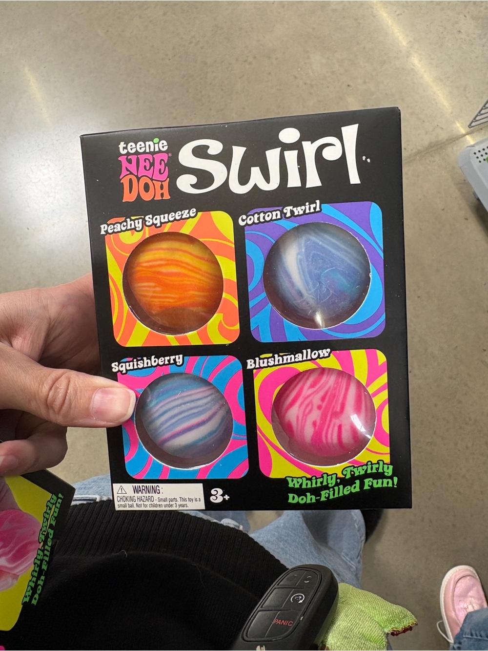 teeki Swirl Doh Pack - Neon Green, Orange, Pink, Purple